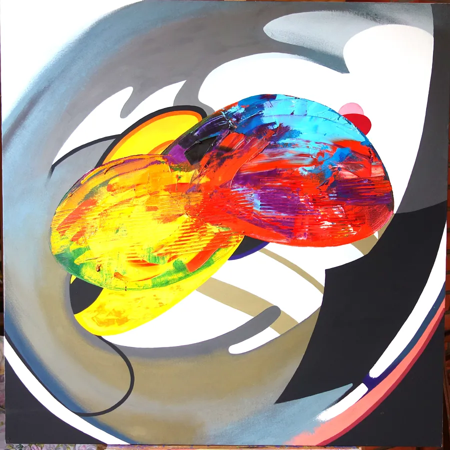 Image of Первинний рух IV  Серія «Prima Motus» by Maryan Besaga, size: 100x100 cm, made of олія, акрил, полотно, Painting medium, from Укарїна, part of the PRIMA MOTUS  series, priced at ₴3000