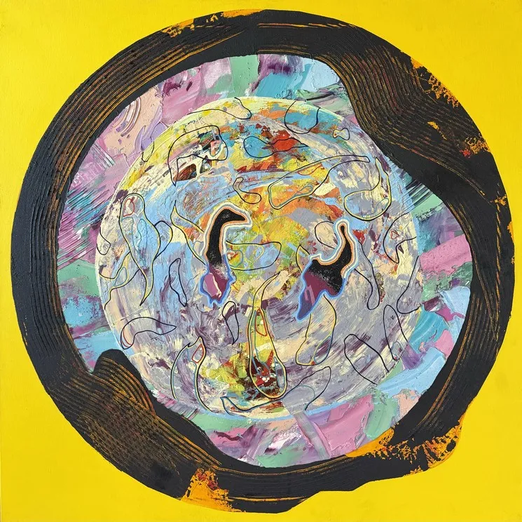 Image of Primary Movement VI — Серія «Prima Motus». by Maryan Besaga, size: 100x100 cm, made of mixed media on canvas, Painting medium, from Ukraine, part of the PRIMA MOTUS  series, priced at Price on request