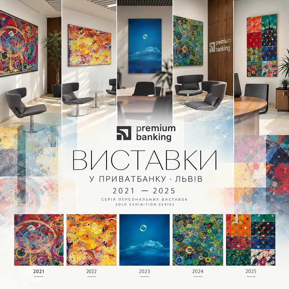 Cover image of PRIVATBANK EXHIBITIONS by Maryan Besaga, a SELECTED SOLO EXHIBITIONS, based in Lviv, Ukraine