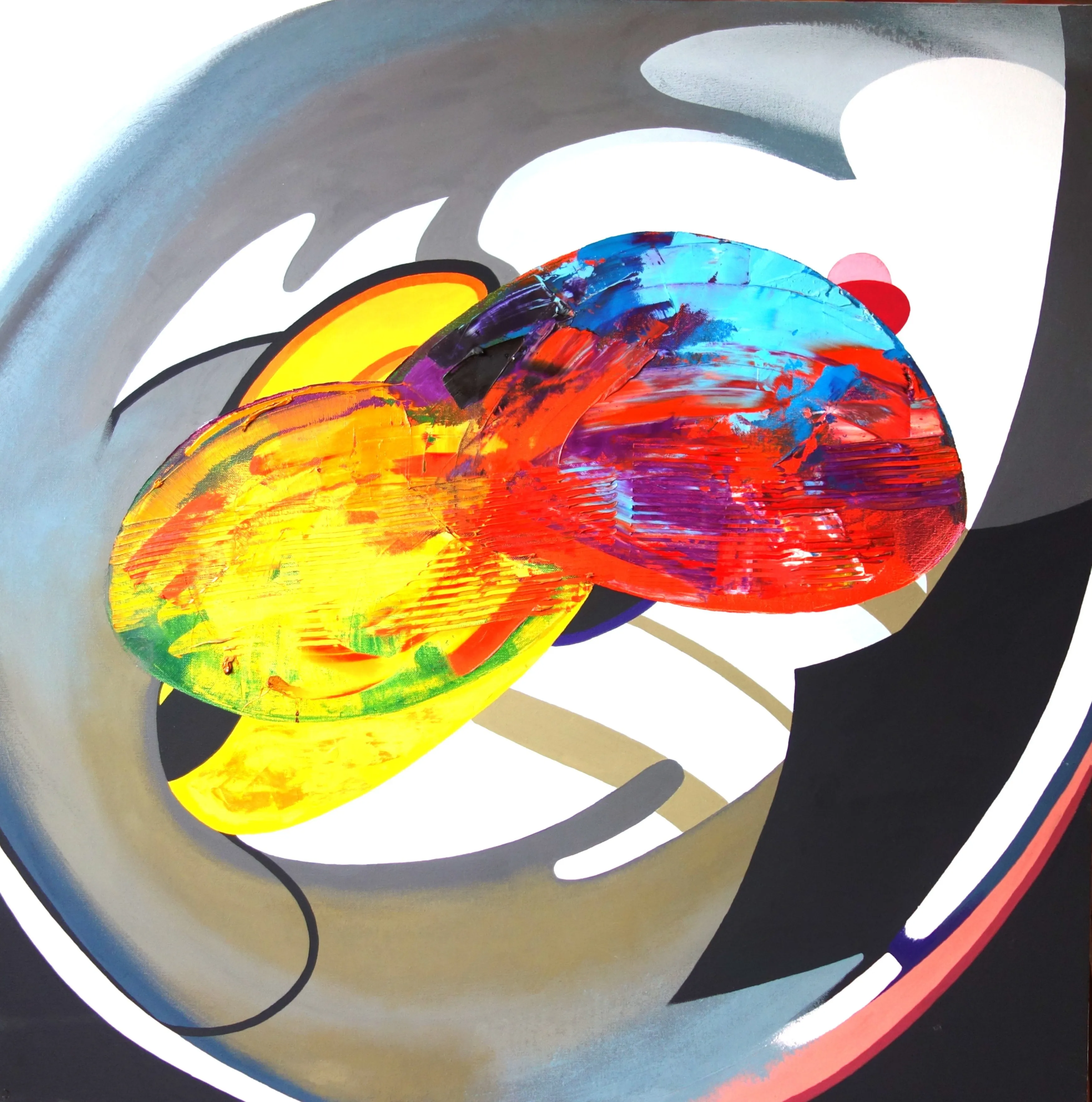 Image of Primary Movement IV — "Prima Motus" Series by Maryan Besaga, size: 100x100 cm, made of mixed media on canvas, Painting medium, from Ukraine, part of the PRIMA MOTUS  series, priced at ₴3000 Photo 2 of 2.